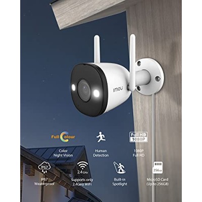 Imou IP 67 Outdoor Security Bullet Camera, Color Night Vision, 1080P Full HD,Up to 256GB SD Card, Alexa Google Assistant Imou IP 67 Outdoor Security Bullet Camera, Color Night Vision, 1080P Full HD,Up to 256GB SD Card, Alexa Google Assistant
