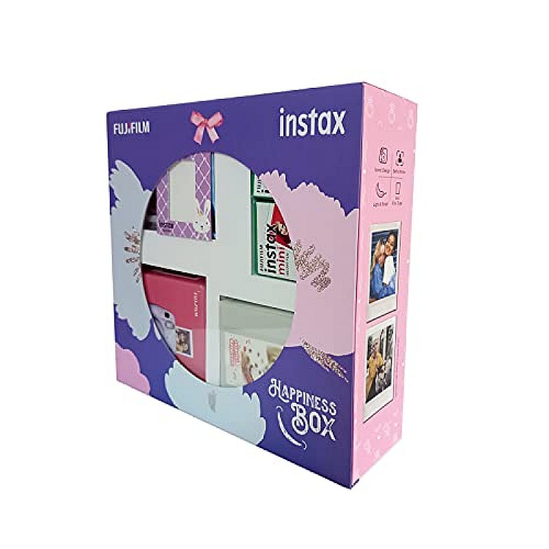 Fujifilm Instax Mini 11 Instant Camera (Ice White) Happiness Box with 40 Shots