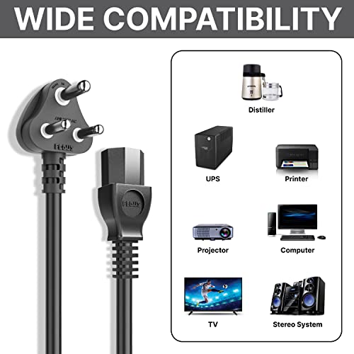 FEDUS 10 Meter Computer Power Cable Cord for Desktops PC and Printers/Monitor SMPS Power Cable IEC Mains Power Cable Black FEDUS 10 Meter Computer Power Cable Cord for Desktops PC and Printers/Monitor SMPS Power Cable IEC Mains Power Cable Black