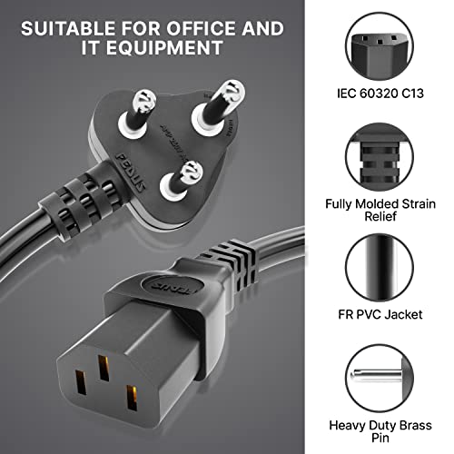FEDUS 10 Meter Computer Power Cable Cord for Desktops PC and Printers/Monitor SMPS Power Cable IEC Mains Power Cable Black FEDUS 10 Meter Computer Power Cable Cord for Desktops PC and Printers/Monitor SMPS Power Cable IEC Mains Power Cable Black
