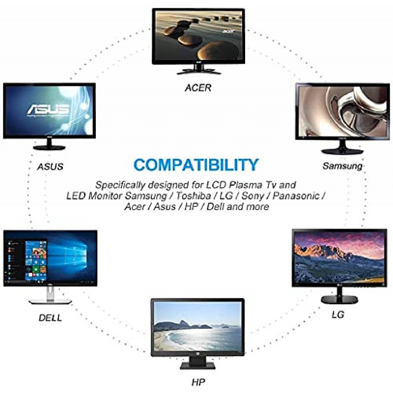 FEDUS 10 Meter Computer Power Cable Cord for Desktops PC and Printers/Monitor SMPS Power Cable IEC Mains Power Cable Black