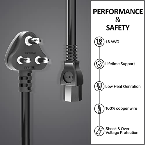 FEDUS 10 Meter Computer Power Cable Cord for Desktops PC and Printers/Monitor SMPS Power Cable IEC Mains Power Cable Black FEDUS 10 Meter Computer Power Cable Cord for Desktops PC and Printers/Monitor SMPS Power Cable IEC Mains Power Cable Black