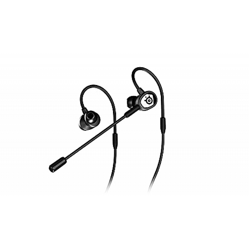 SteelSeries Tusq Wired in Ear Earphones with mic for Mobile Gaming, Detachable Boom (Black)