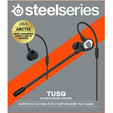 SteelSeries Tusq Wired in Ear Earphones with mic for Mobile Gaming, Detachable Boom (Black) SteelSeries Tusq Wired in Ear Earphones with mic for Mobile Gaming, Detachable Boom (Black)
