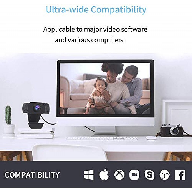 Wansview 1080p Hd Usb Webcam With Dual Microphone & Auto Light Correction, Compatible With Desktop Computer, Laptop