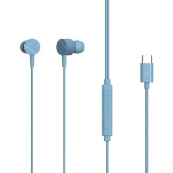 ZEBRONICS Zeb Buds C2 in Ear Type C Wired Earphones with Mic, Braided 1.2 Metre Cable, Metallic Design, (Blue)