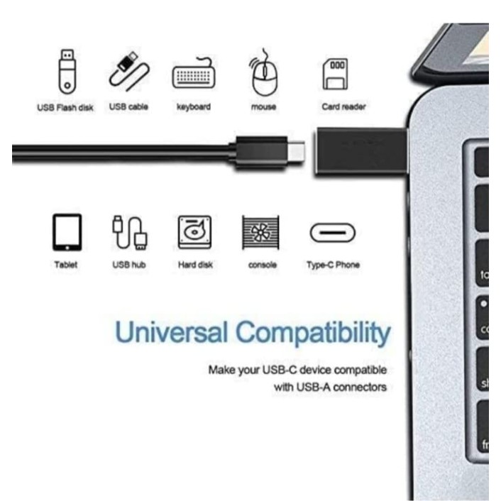 AIRTREE USB-C USB 3.1 Type C Female to USB 3.0 Male Adapter Connector (Silver)