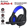 AirSound Alpha-4 Stereo Gaming for Noise Cancelling Wired Over-Ear Headphone (Black)