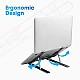 Zebronics Aluminium Alloy Laptop Stand, Compatible with 9-15.6 inch Laptops, 7 Angles Adjustable, Anti Slip Silicon Rubber Pads,  Zeb-NS2000 (Dark Grey)