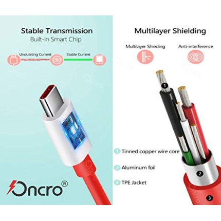 ONEPLUS   Type C Charging 6.5A Warp Charge Usb C To Usb C Male, Replacement 65W Fast Charger Cord Cable 