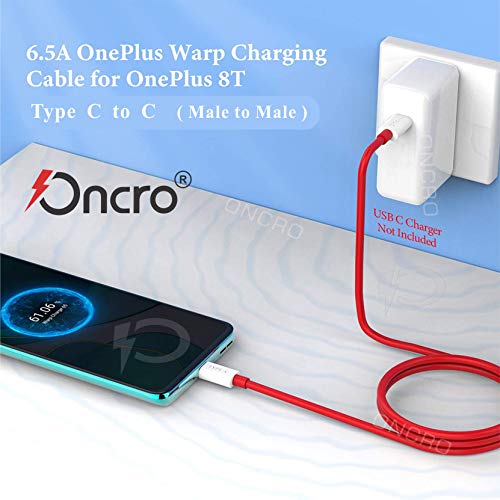 ONEPLUS   Type C Charging 6.5A Warp Charge Usb C To Usb C Male, Replacement 65W Fast Charger Cord Cable 