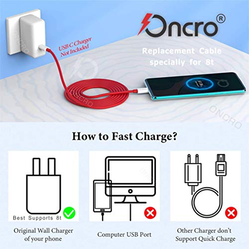 ONEPLUS   Type C Charging 6.5A Warp Charge Usb C To Usb C Male, Replacement 65W Fast Charger Cord Cable 