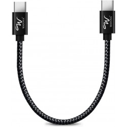Wayona Type C to Type C 65W Short Powerbank fast charging cable compatible Black,0.25M
