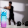 AIrtree Unbreakable Water Bottle with Motivational Time Marker, Water bottle for Gym Office| Mobile app with Drinking water reminder | Orange Teal