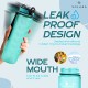 AIrtree Unbreakable Water Bottle with Motivational Time Marker, Water bottle for Gym Office| Mobile app with Drinking water reminder | Orange Teal