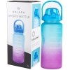 AIrtree Unbreakable Water Bottle with Motivational Time Marker, Water bottle for Gym Office| Mobile app with Drinking water reminder | Orange Teal