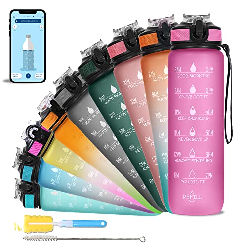 AIrtree Unbreakable Water Bottle with Motivational Time Marker, Water bottle for Gym Office| Mobile app with Drinking water reminder | Orange Teal AIrtree Unbreakable Water Bottle with Motivational Time Marker, Water bottle for Gym Office| Mobile app with Drinking water reminder | Orange Teal