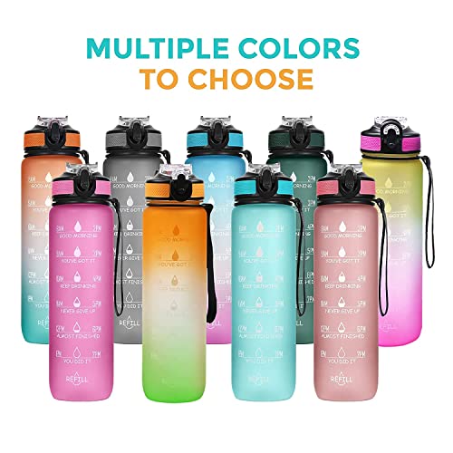 AIrtree Unbreakable Water Bottle with Motivational Time Marker, Water bottle for Gym Office| Mobile app with Drinking water reminder | Orange Teal AIrtree Unbreakable Water Bottle with Motivational Time Marker, Water bottle for Gym Office| Mobile app with Drinking water reminder | Orange Teal