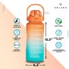 AIrtree Unbreakable Water Bottle with Motivational Time Marker, Water bottle for Gym Office| Mobile app with Drinking water reminder | Orange Teal