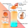 AIrtree Unbreakable Water Bottle with Motivational Time Marker, Water bottle for Gym Office| Mobile app with Drinking water reminder | Orange Teal