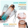 AIrtree Unbreakable Water Bottle with Motivational Time Marker, Water bottle for Gym Office| Mobile app with Drinking water reminder | Orange Teal