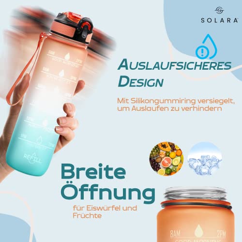 AIrtree Unbreakable Water Bottle with Motivational Time Marker, Water bottle for Gym Office| Mobile app with Drinking water reminder | Orange Teal AIrtree Unbreakable Water Bottle with Motivational Time Marker, Water bottle for Gym Office| Mobile app with Drinking water reminder | Orange Teal
