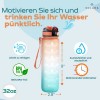 AIrtree Unbreakable Water Bottle with Motivational Time Marker, Water bottle for Gym Office| Mobile app with Drinking water reminder | Orange Teal