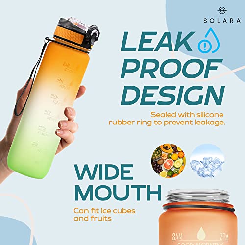 AIrtree Unbreakable Water Bottle with Motivational Time Marker, Water bottle for Gym Office| Mobile app with Drinking water reminder | Orange Teal AIrtree Unbreakable Water Bottle with Motivational Time Marker, Water bottle for Gym Office| Mobile app with Drinking water reminder | Orange Teal