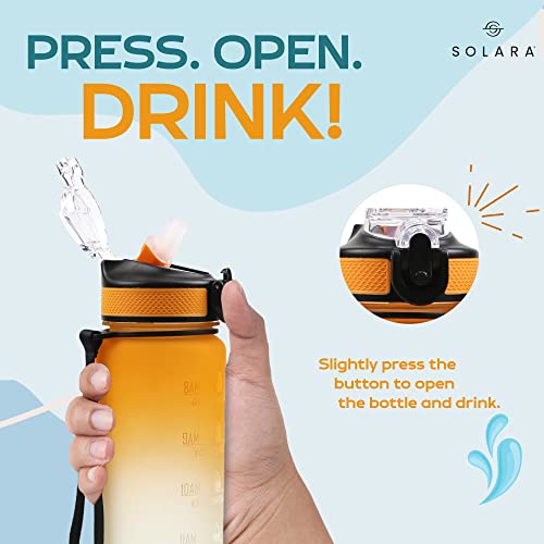 AIrtree Unbreakable Water Bottle with Motivational Time Marker, Water bottle for Gym Office| Mobile app with Drinking water reminder | Orange Teal AIrtree Unbreakable Water Bottle with Motivational Time Marker, Water bottle for Gym Office| Mobile app with Drinking water reminder | Orange Teal
