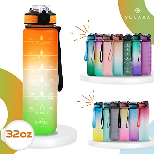 AIrtree Unbreakable Water Bottle with Motivational Time Marker, Water bottle for Gym Office| Mobile app with Drinking water reminder | Orange Teal AIrtree Unbreakable Water Bottle with Motivational Time Marker, Water bottle for Gym Office| Mobile app with Drinking water reminder | Orange Teal