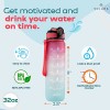 AIrtree Unbreakable Water Bottle with Motivational Time Marker, Water bottle for Gym Office| Mobile app with Drinking water reminder | Orange Teal