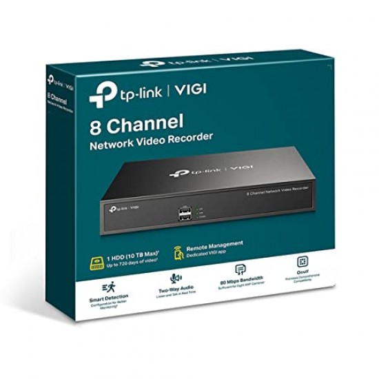 TP-Link VIGI NVR1008H VIGI 8 Channel Network Video Recorder | H.265+ | 80 Mbps Video Access Bandwidth