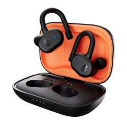 Skullcandy Push Active in-Ear Wireless Earbuds, 43 Hr Battery, Skull-iQ, Alexa Enabled Black Orange