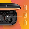 Skullcandy Push Active in-Ear Wireless Earbuds, 43 Hr Battery, Skull-iQ, Alexa Enabled Black Orange