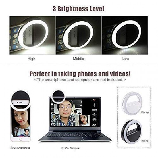 AIRTREE  White Color Selfie Ring Light with 3 Modes and 36 LED for Mobile Phone