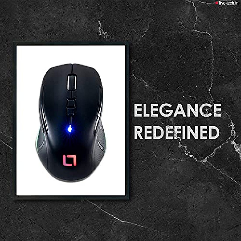 Live Tech Swift Bluetooth & 2.4G Inbuilt Rechargeable Battery Wireless Mouse, Bluetooth V5.0, (Black)