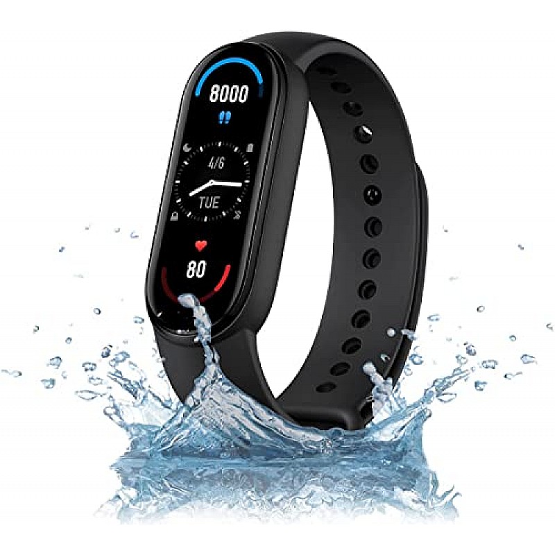 Xiaomi Mi Smart Band 6 - 1.56'' (3.96 cm) Large AMOLED Color Display, 2 Week Battery Life  (Black)