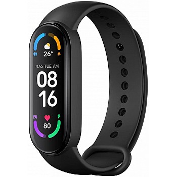 Xiaomi Mi Smart Band 6 - 1.56'' (3.96 cm) Large AMOLED Color Display, 2 Week Battery Life  (Black)