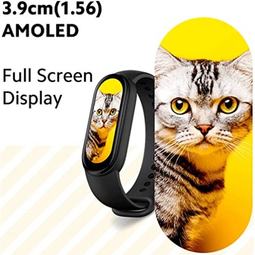 Xiaomi Mi Smart Band 6 - 1.56'' (3.96 cm) Large AMOLED Color Display, 2 Week Battery Life (Black)