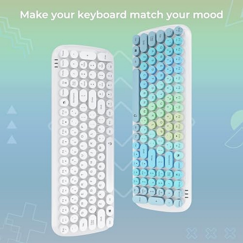 i Gear KeyBee Retro Typewriter Inspired 2.4GHz Wireless Keyboard with Mouse Combo 