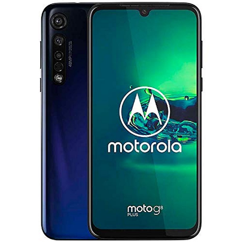 Motorola Moto G8 Plus Phone (Cosmic Blue, 64 GB, 4 GB RAM) Refurbished 