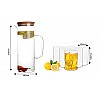 Signoraware Ilusion Borosilicate Glass Regular, Set of 6, 290ml Each and Precision Borosilicate Glass Jug with Bamboo lid 1200ml, Set of 1, Transparent