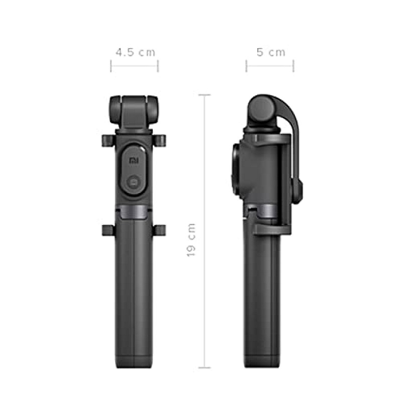 Xiaomi Selfie Stick with Micro USB Rechargeable Bluetooth Remote, Tripod Stand, Multifunctional Selfie Stick (Black)