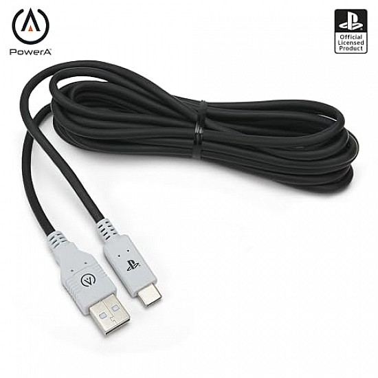 PowerA Usb-C Charging Cable For Playstation 5, Ps5, 3M (Officially Licensed), Black