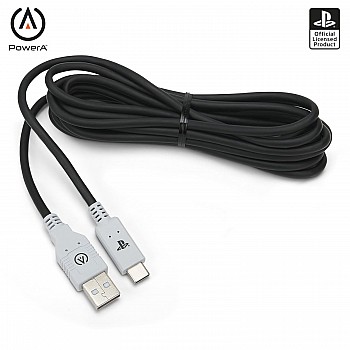 PowerA Usb-C Charging Cable For Playstation 5, Ps5, 3M (Officially Licensed), Black