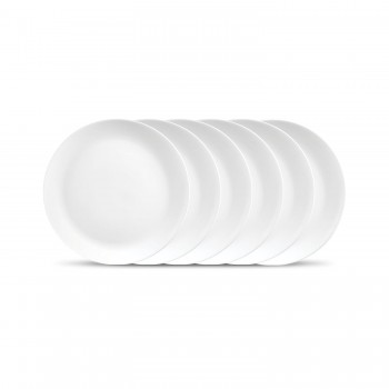 La Opala Diva Cosmo Collection Opal Glass Crockery Full Plate 11 Set of 6 Light & White