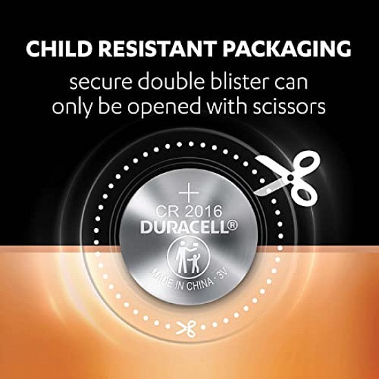 Duracell Specialty CR2016 Lithium Coin Battery 3V, Pack of 5 Suitable for use in keyfobs, Scales, wearables and Medical Devices