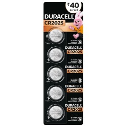 Duracell Specialty CR2025 Lithium Coin Battery 3V, Pack of 5 Suitable for use in keyfobs, Scales, wearables and Medical Devices
