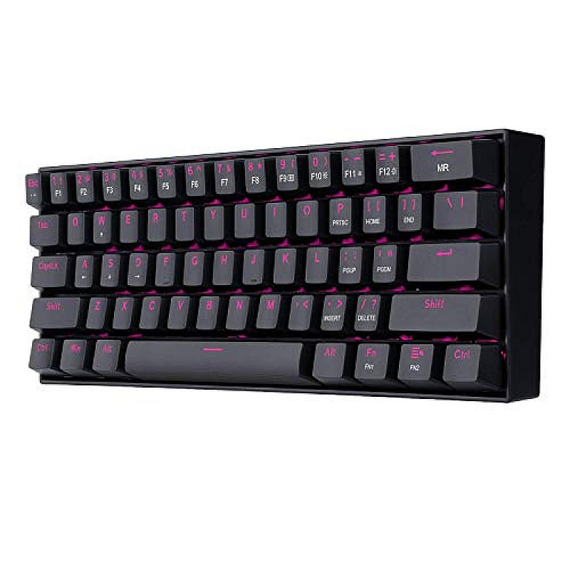 Redragon K630 Dragonborn 60% Wired Pink Single Lighting Gaming Mechanical Keyboard Black