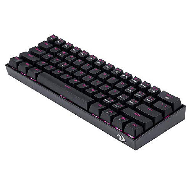 Redragon K630 Dragonborn 60% Wired Pink Single Lighting Gaming Mechanical Keyboard Black